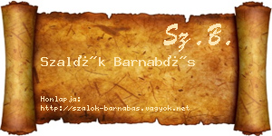 Szalók Barnabás névjegykártya