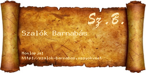 Szalók Barnabás névjegykártya