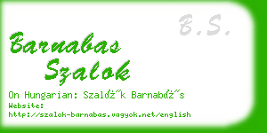 barnabas szalok business card